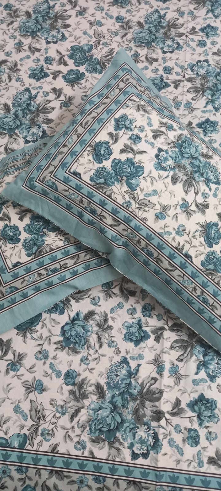 Blue  Design Double Bedsheet